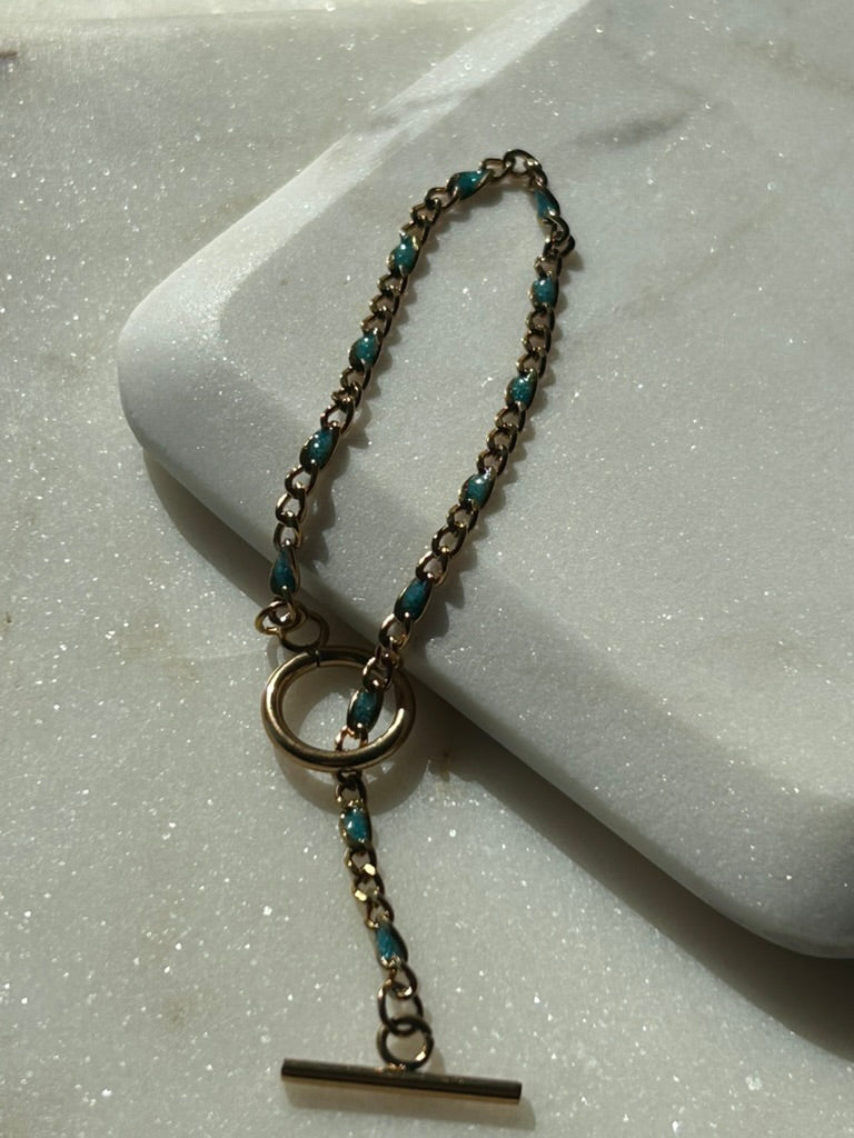 Enamel Filled Curb Chain Bracelet