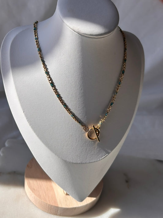 Blue Enamel Plated Chain