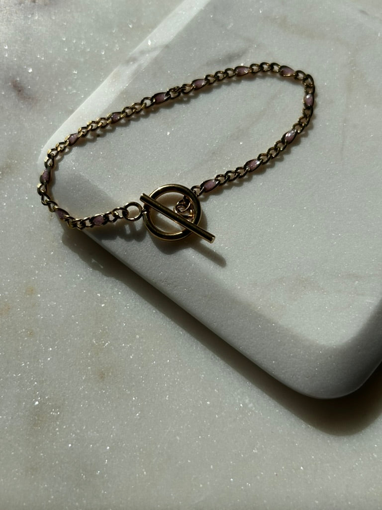 Enamel Filled Curb Chain Bracelet