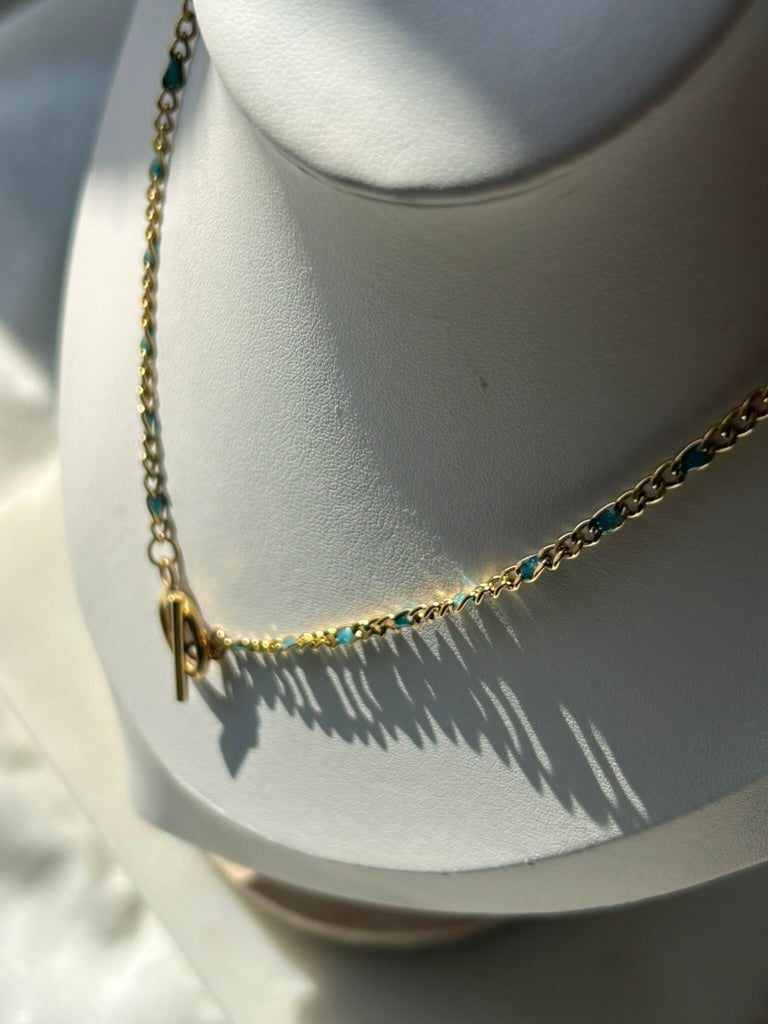 Blue Enamel Plated Chain