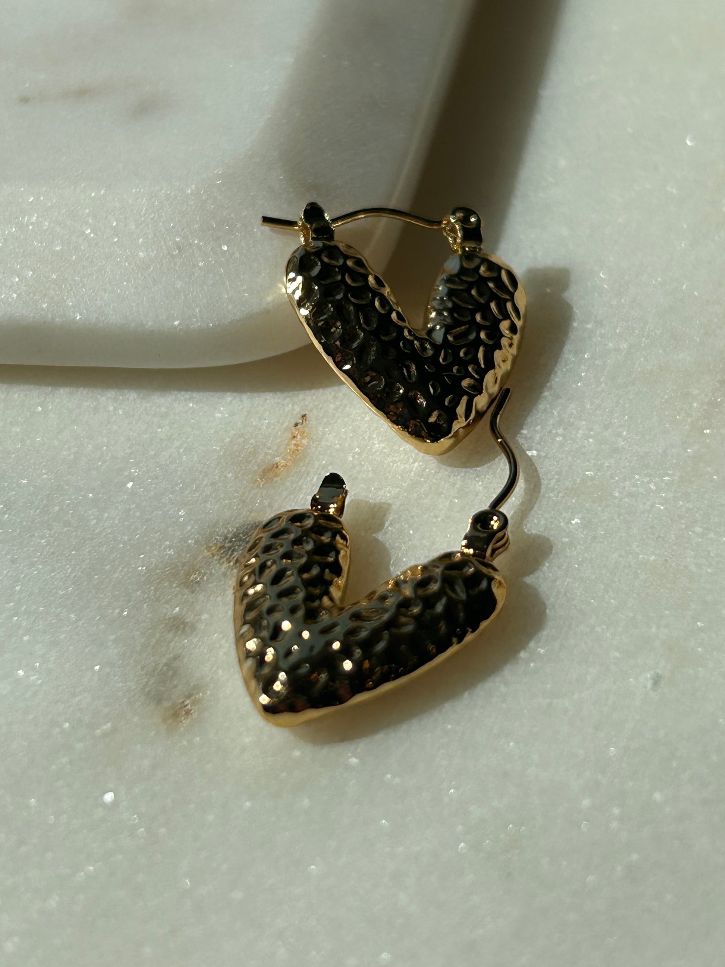 Textured Heart Huggies